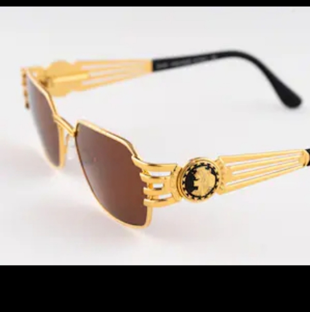 VINTAGE UNISEX CHARME GOLD HEXAGON SUNGLASSES THE 90s ITALIAN DESIGNER FRAMES